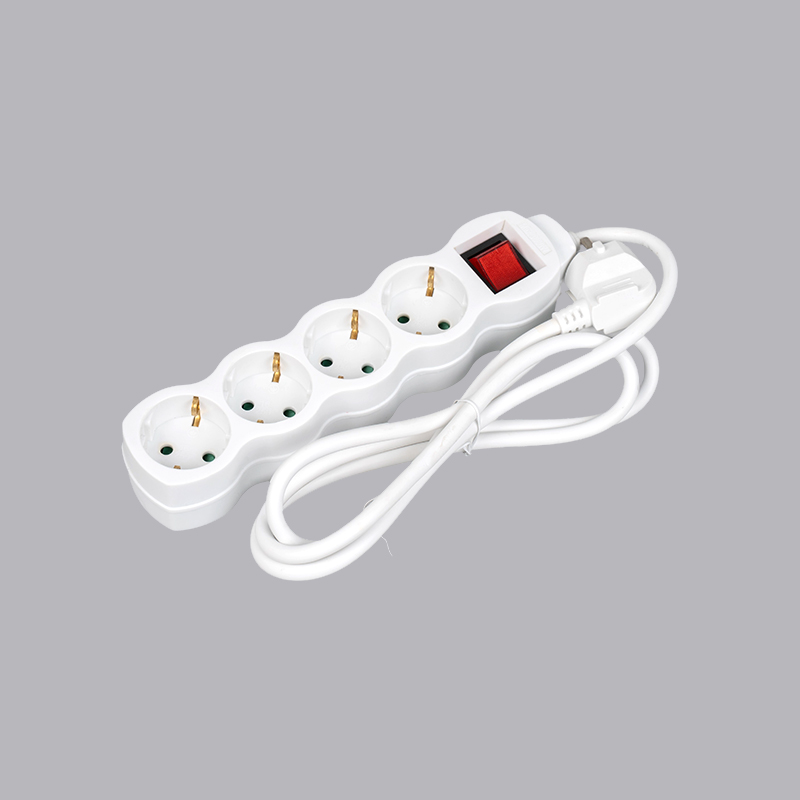 LOG-04K German type gourd shaped 4-way power strip with switch Multi-Socket