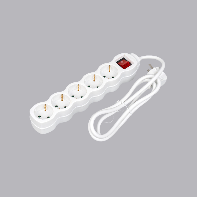 LOG-05K German type gourd shaped 5-way power strip with switch Multi-Socket