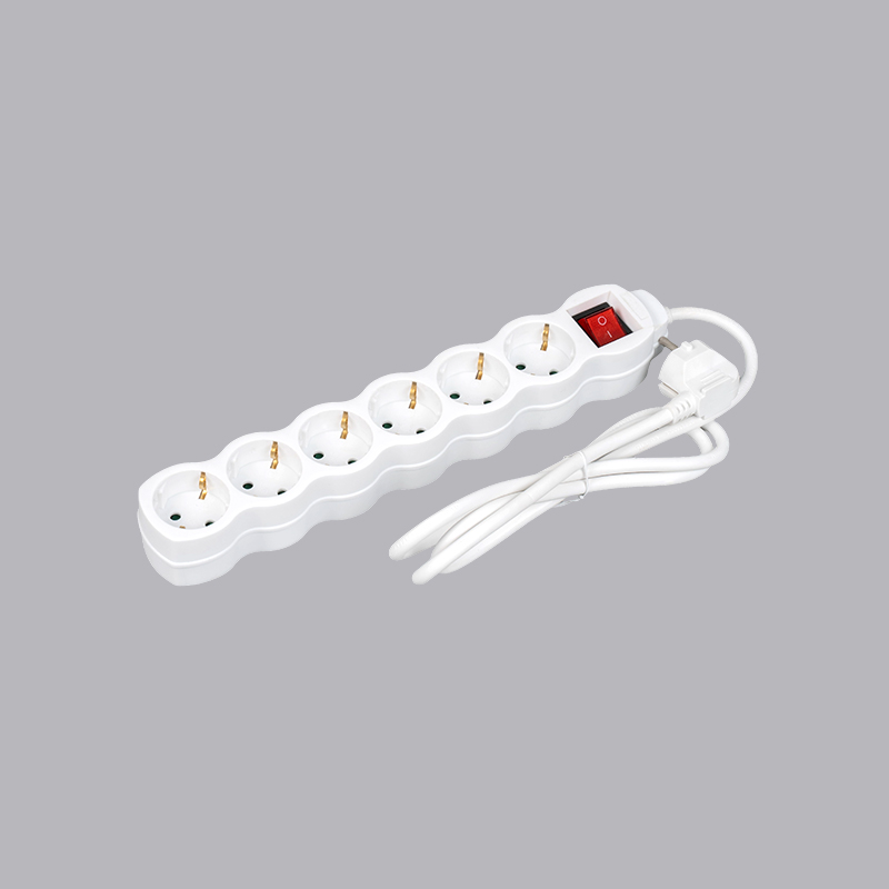 LOG-06K German type gourd shaped 6-way power strip with switch Multi-Socket