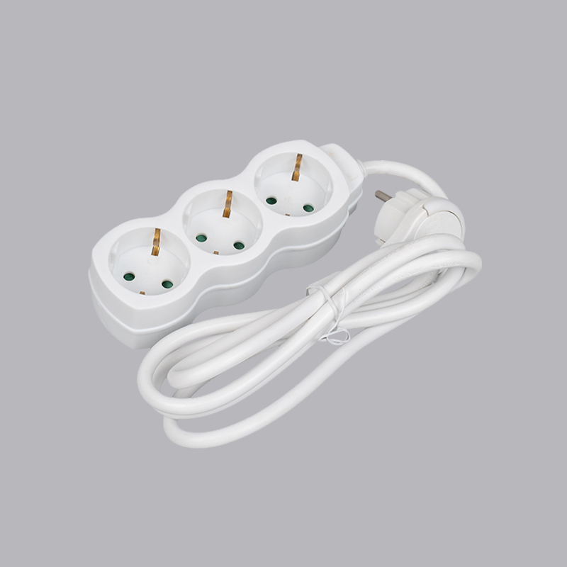 LOG-03L German type gourd shaped 3-way power strip with pull ring Multi-Socket