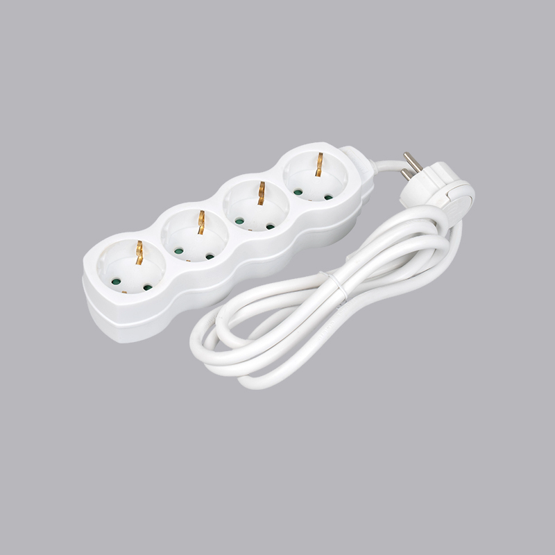 LOG-04L German type gourd shaped 4-way power strip with pull ring Multi-Socket