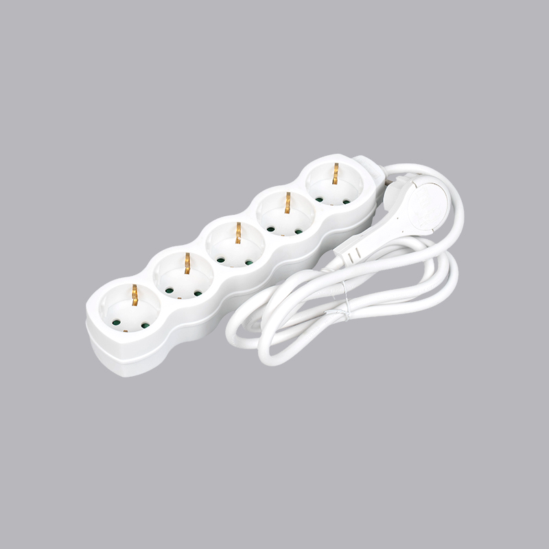 LOG-05L German type gourd shaped 5-way power strip with pull ring Multi-Socket