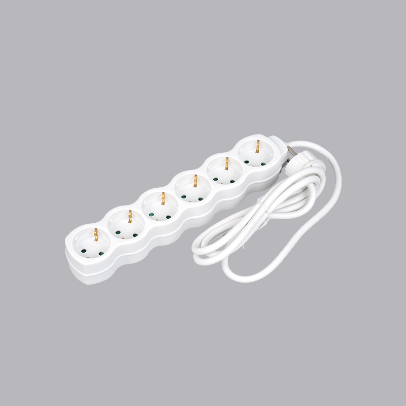 LOG-06L German type gourd shaped 6-way power strip with pull ring Multi-Socket