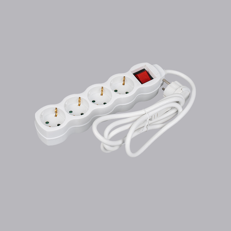 LOG-04KL German type gourd shaped 4-way power strip with pull ring and switch Multi-Socket