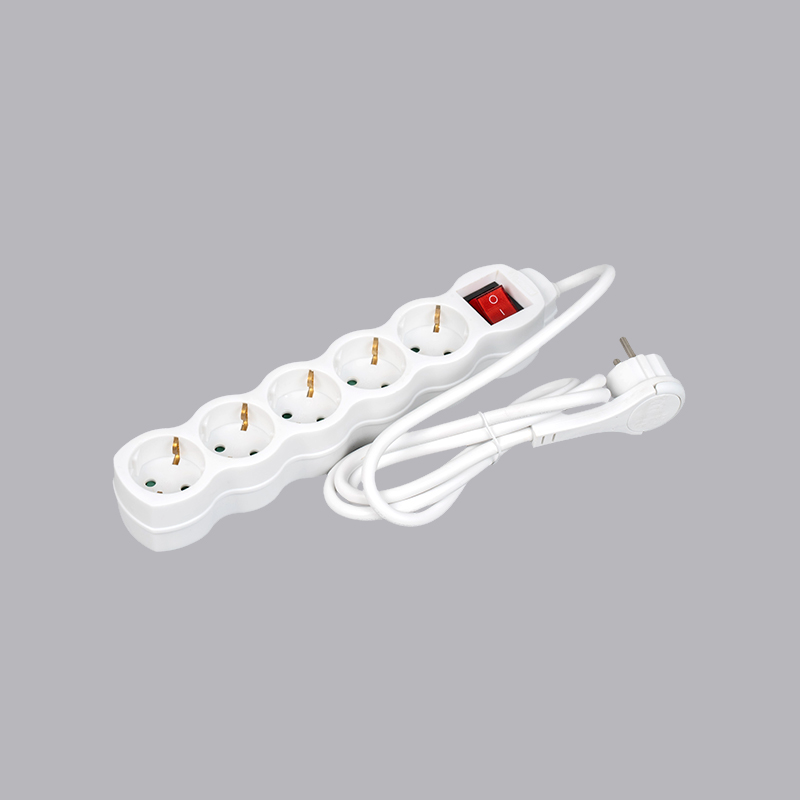 LOG-05KL German type gourd shaped 5-way power strip with pull ring and switch Multi-Socket
