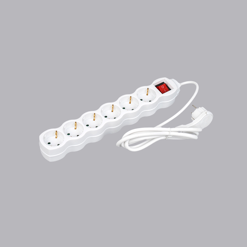 LOG-06KL German type gourd shaped 6-way power strip with pull ring and switch Multi-Socket