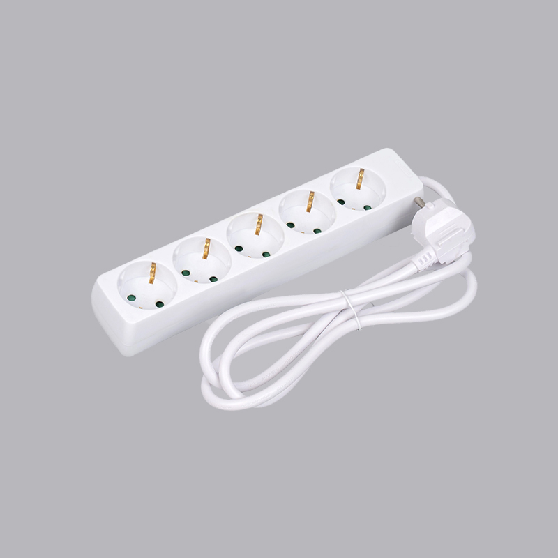 LOB-05 German type rectangular shaped 5-way power strip Multi-Socket