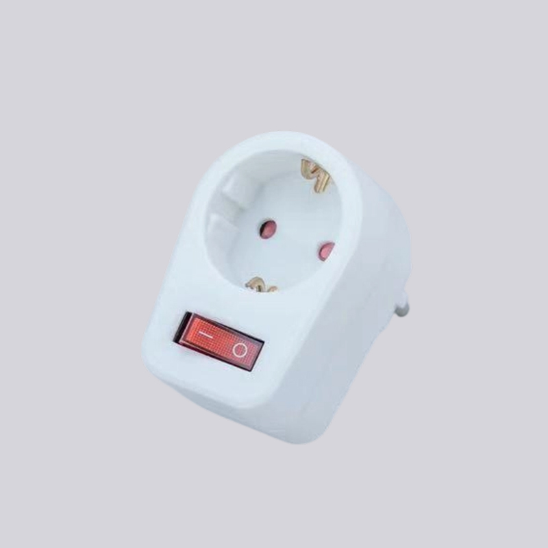 G01-01K german type one round plug with switch adaptor